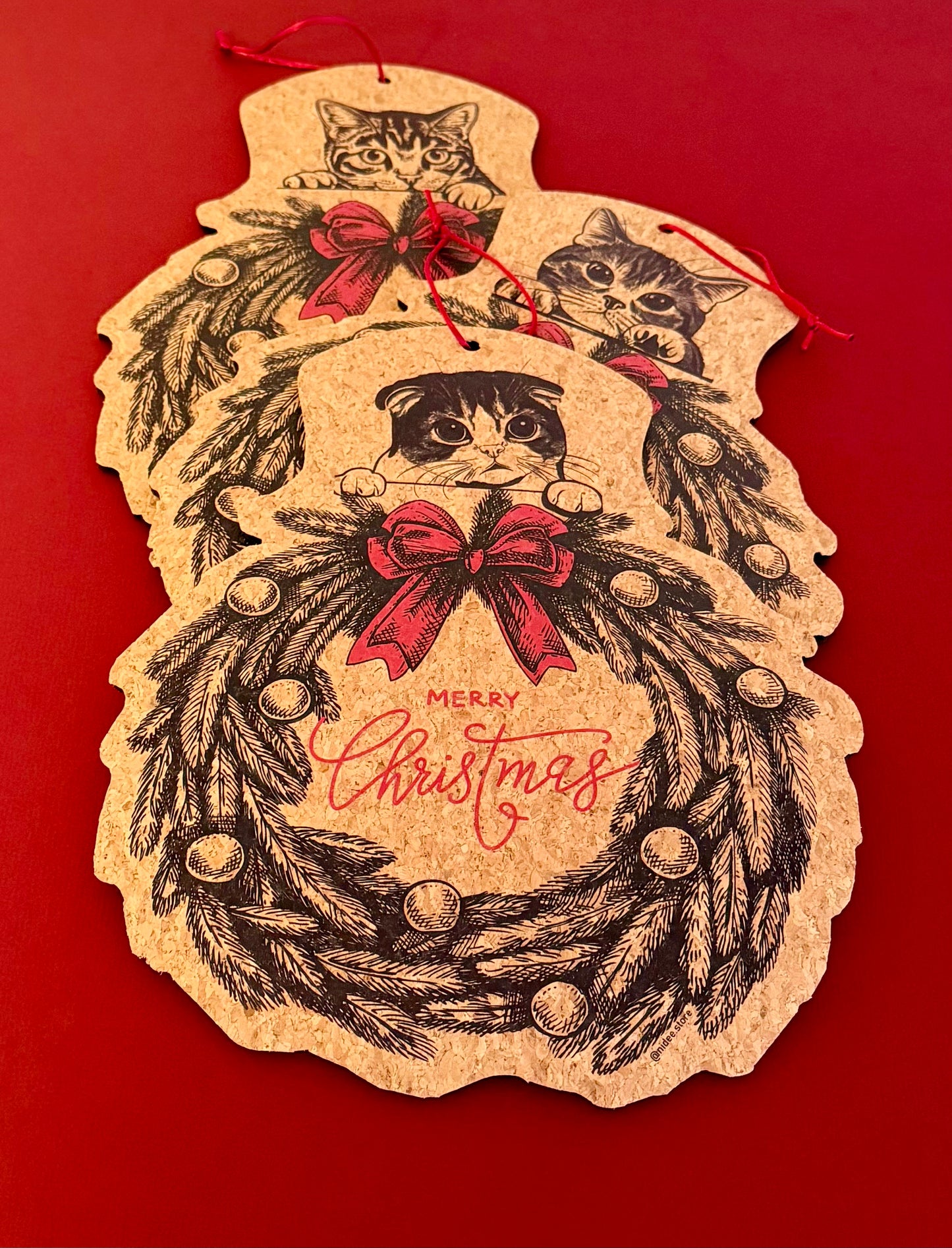 CHRISTMAS PET WREATH CAT