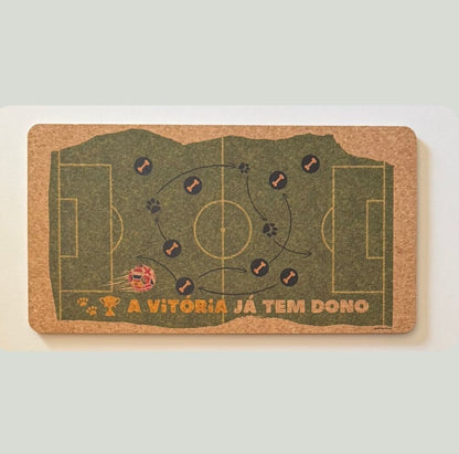 Decorative item with a soccer field design on a cardboard base