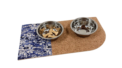 Pet Mat Flower Blue