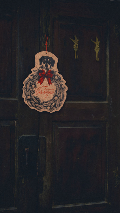 CHRISTMAS PET WREATH DOG
