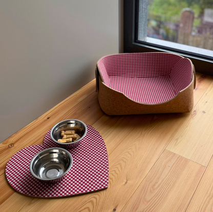 MON CHERRY PET BED & PET MAT VICHY