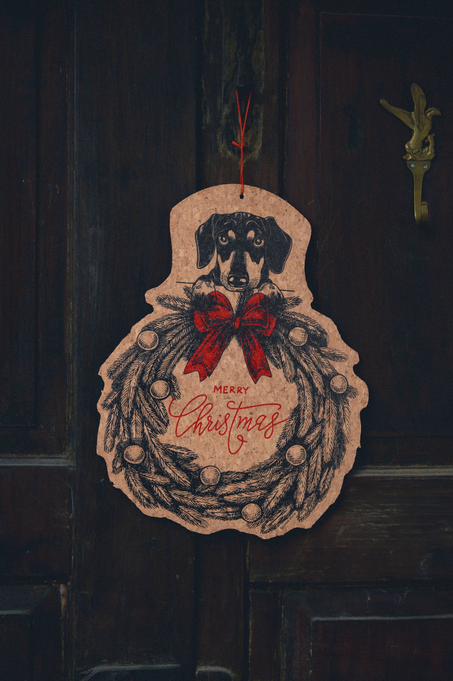 CHRISTMAS PET WREATH DOG