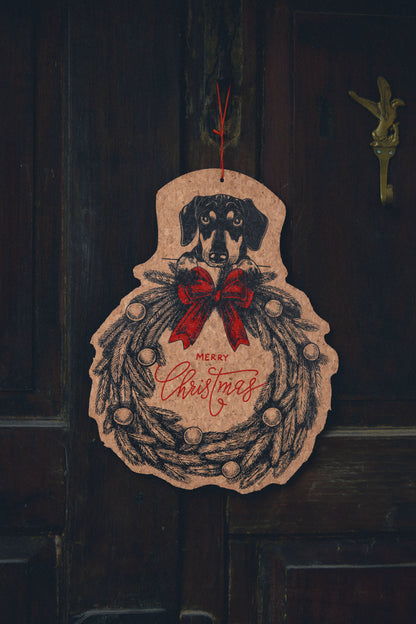 CHRISTMAS PET WREATH DOG