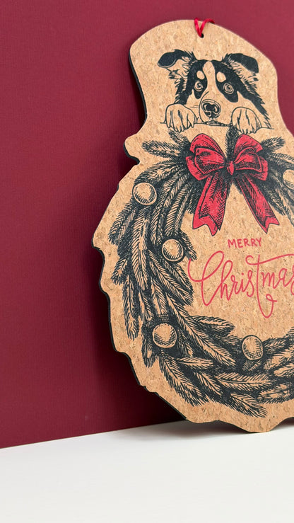 CHRISTMAS PET WREATH DOG