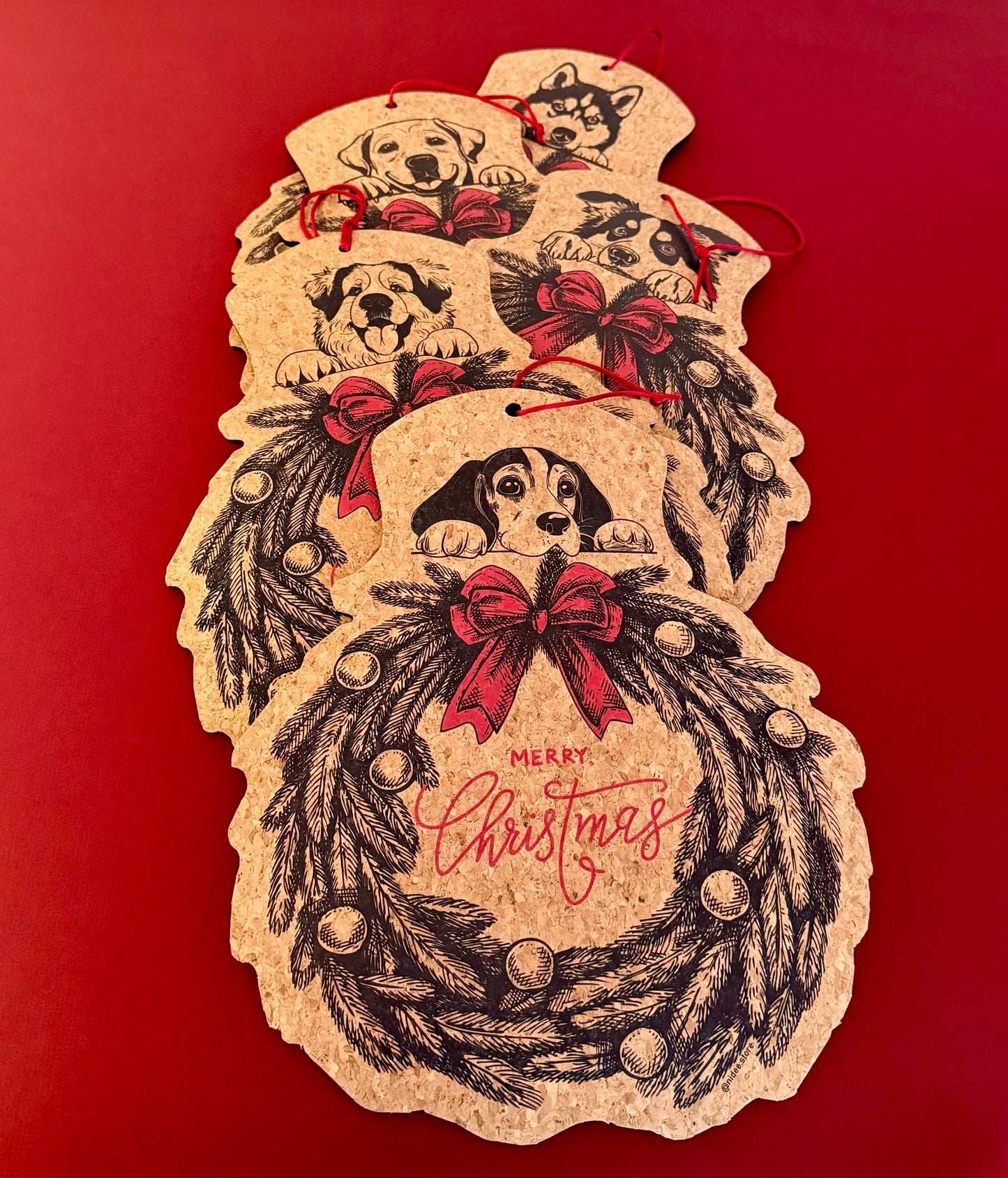 CHRISTMAS PET WREATH DOG