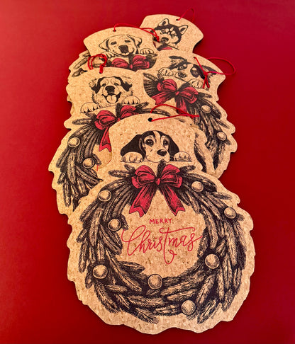 CHRISTMAS PET WREATH DOG