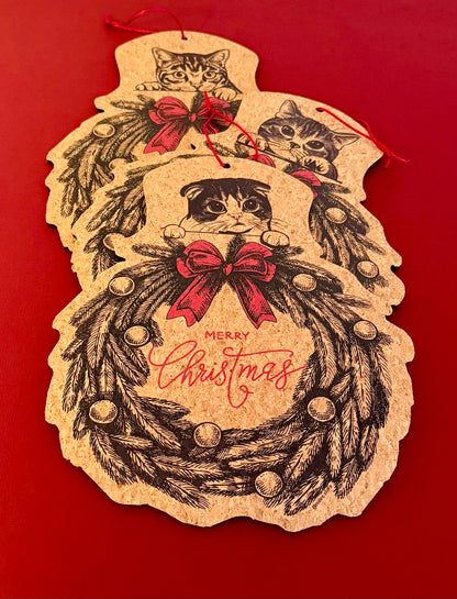 CHRISTMAS PET WREATH CAT